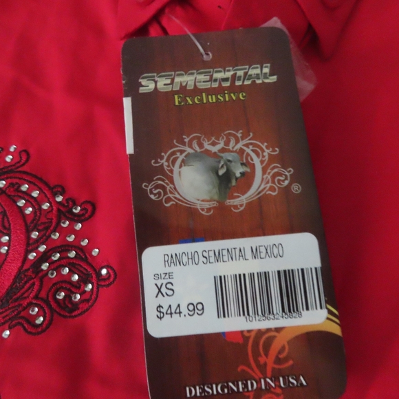 Rancho Semental Shirt Men Sz XS Button Up Long Sleeve Embroidered NWT -1 - Picture 7 of 8
